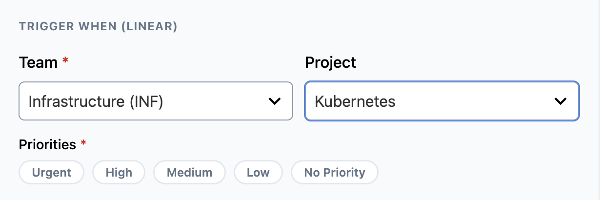 Priority selection in rule